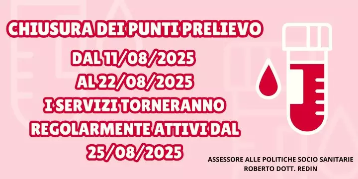 chiusura estiva punti di prelievo