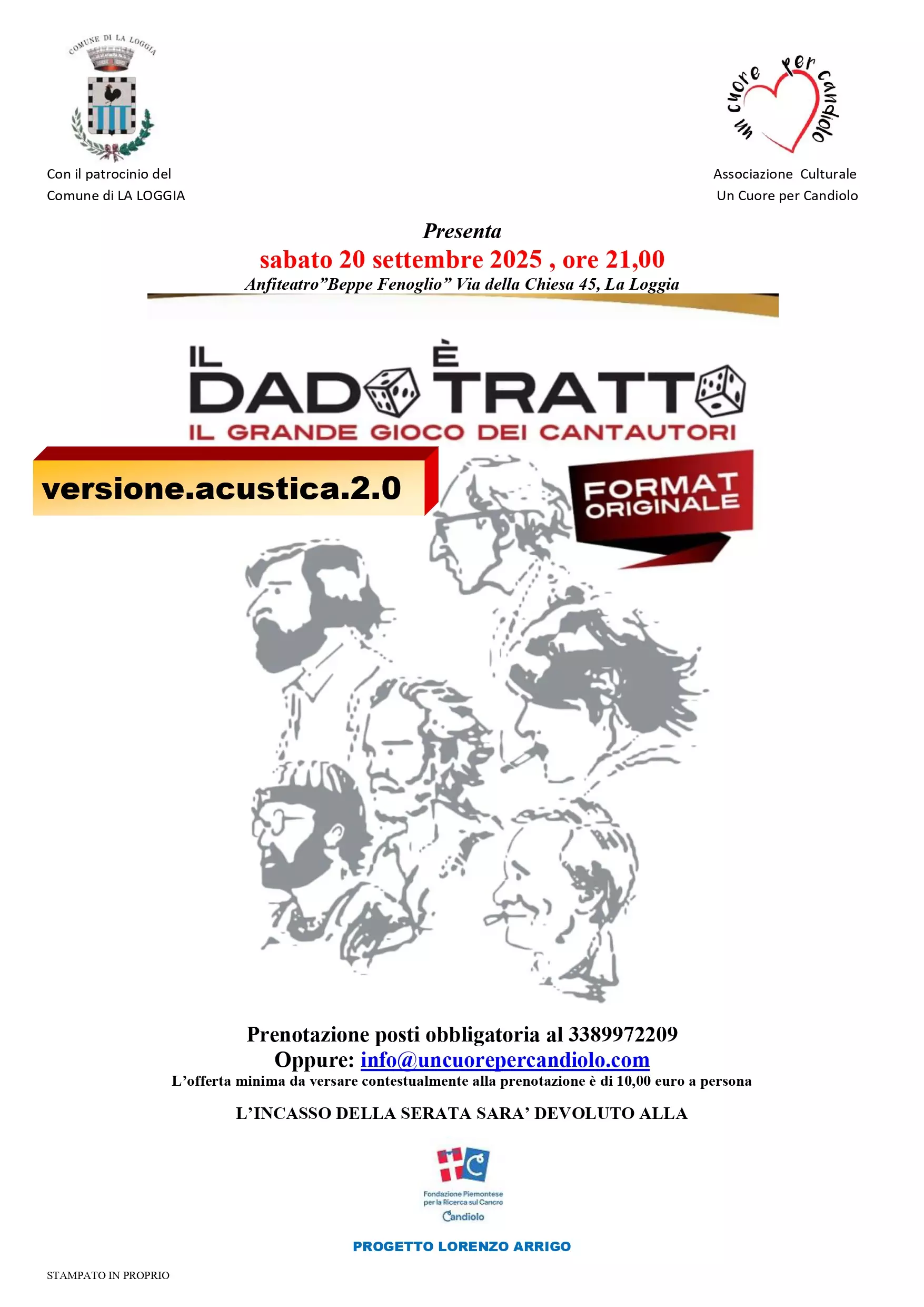Il Dado è tratto. Il grande gioco dei cantautori