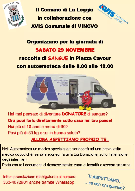 Raccolta di sangue in Piazza Cavour