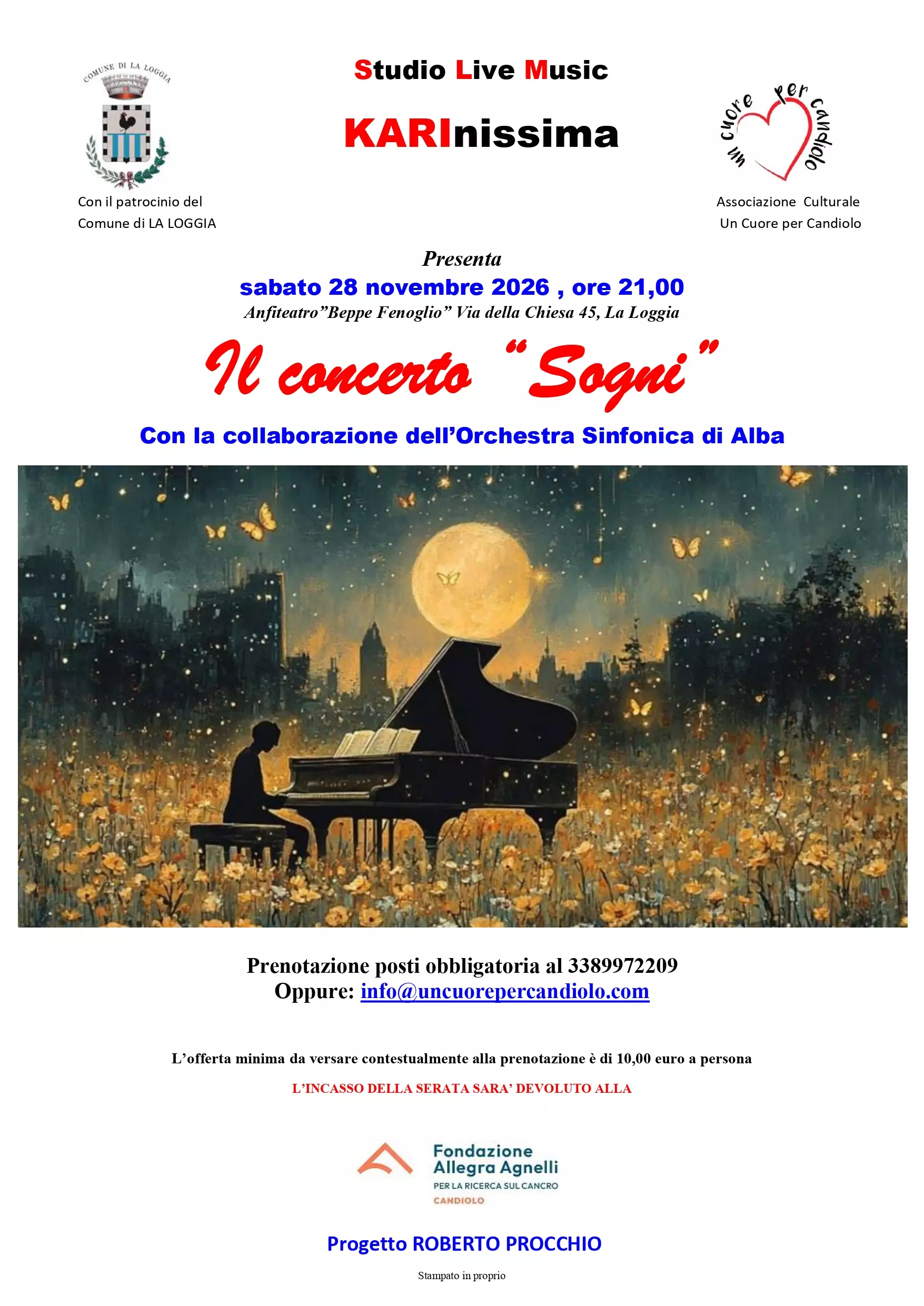 Evento musicale 28 novembre 2026